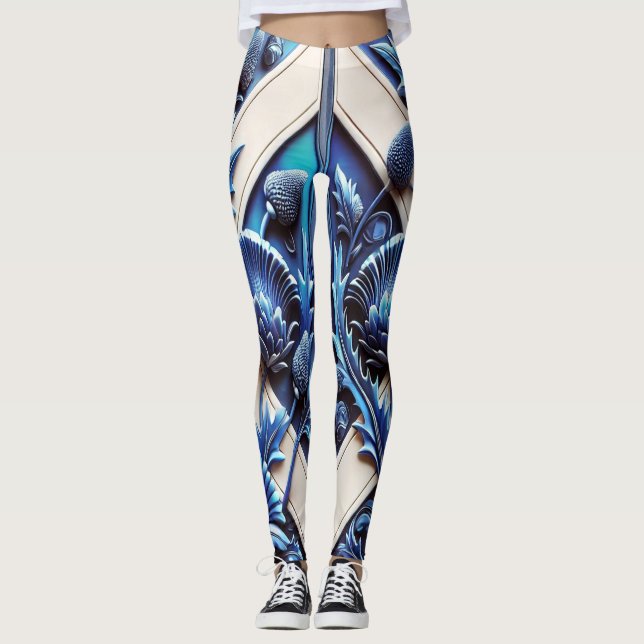 Leggings with Scottish Thistles design (Frente)