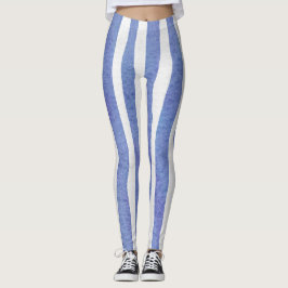 Leggings Women - Blue Stripe Pattern