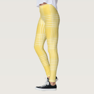 Leggings - Xadrez amarela feminino