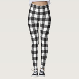 Leggings Xadrez Búfalo Preto e Branco