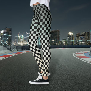 Leggings Xadrez Cinza e Branco Pôr do Sol