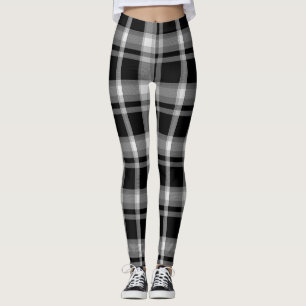 Leggings xadrez com listras grossas