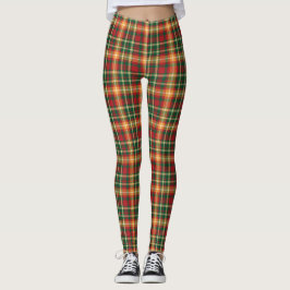 Leggings Xadrez Laranja Verde Tartan