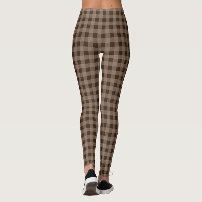 Leggings Xadrez Marrom Retro (Verso)