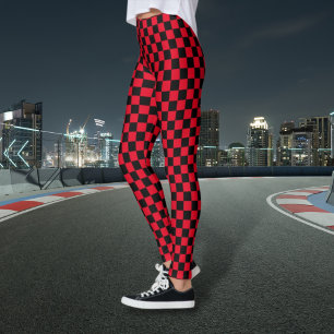 Leggings Xadrez Preto e Vermelho