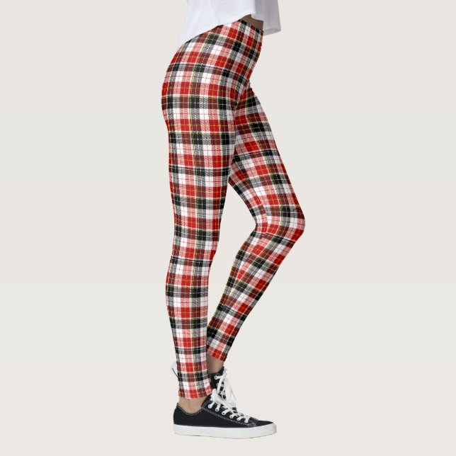 Leggings Xadrez Preto, Vermelho e Branco (Direita)