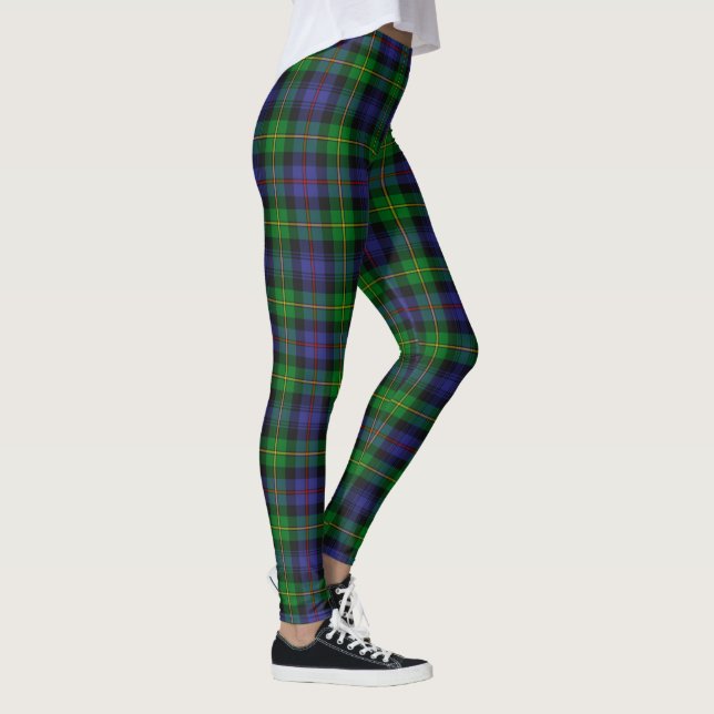 Leggings Xadrezes de Tartan Verde e Azul (Direita)