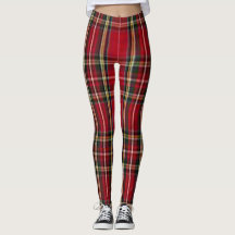Leggings xadrezes vermelhas vermelhas de Stewart t
