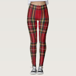 Leggings xadrezes vermelhas vermelhas de Stewart t