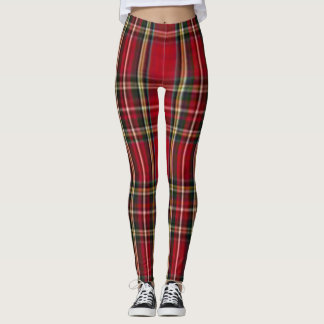 Leggings xadrezes vermelhas vermelhas de Stewart t