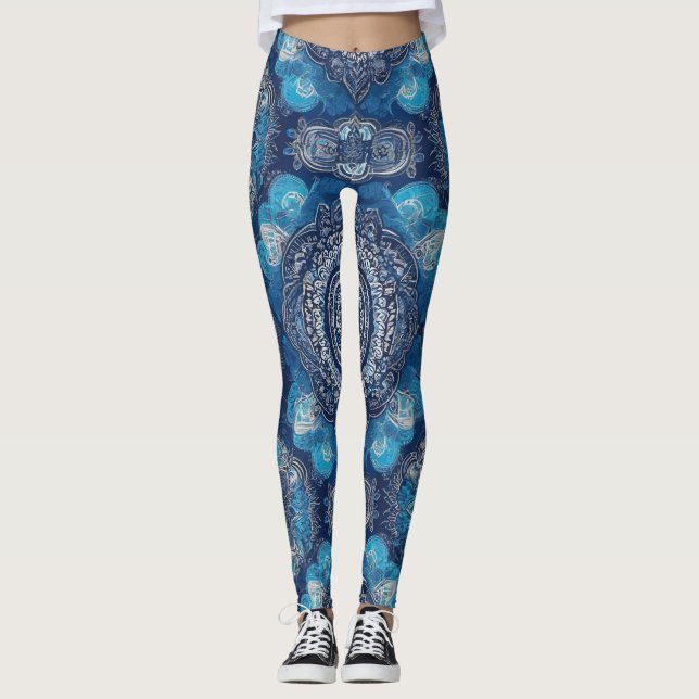 Leggings Yoga de Alta cintura com padrão único (Frente)