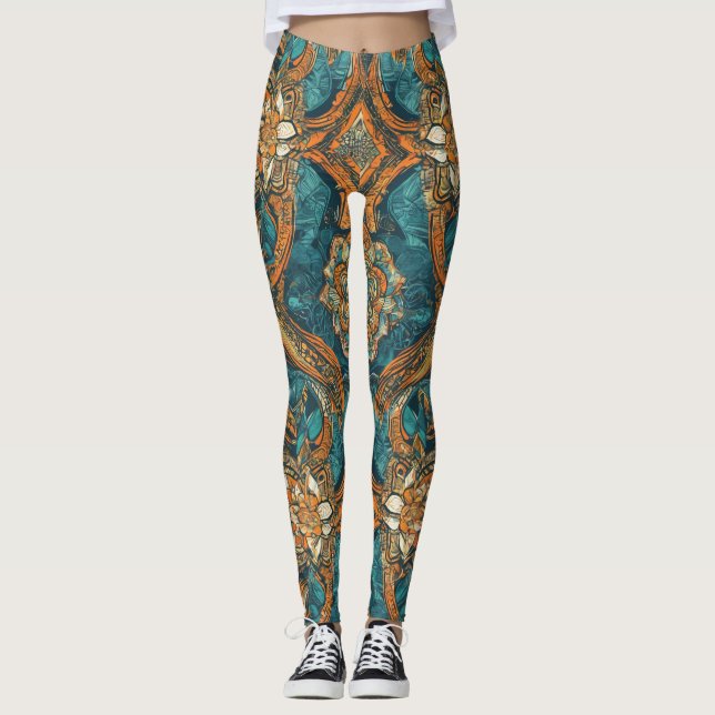 Leggings Yoga de Alta cintura com padrão único (Frente)