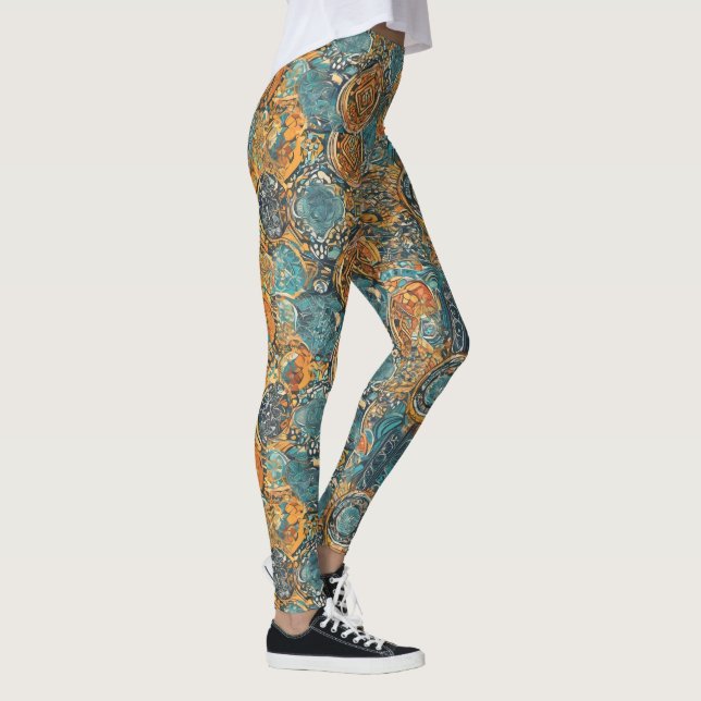 Leggings Yoga de Alta cintura com padrão único (Direita)
