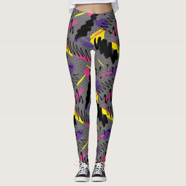 Leggings Yoga do estilo Synthwave/Vaporwave (Frente)