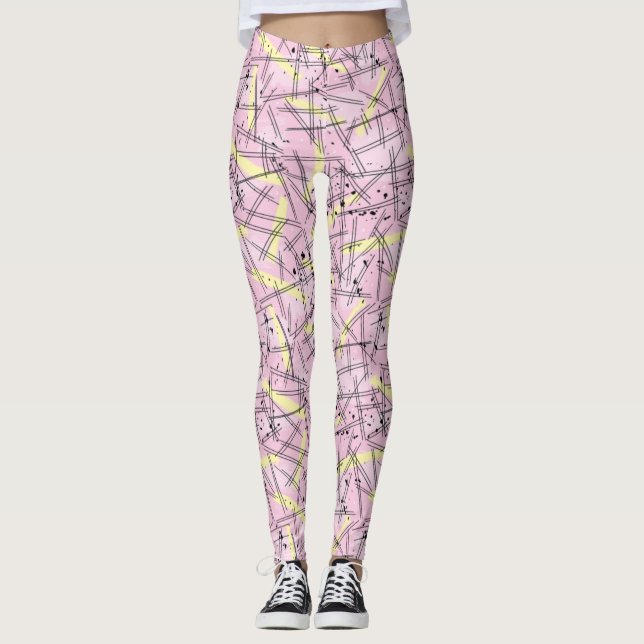 Leggings Yoga do estilo Synthwave/Vaporwave (Frente)