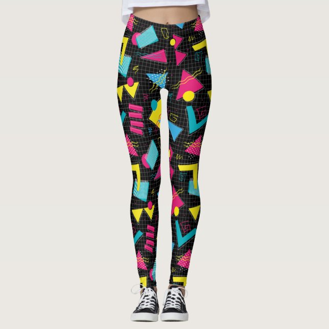 Leggings Yoga do estilo Synthwave/Vaporwave (Frente)