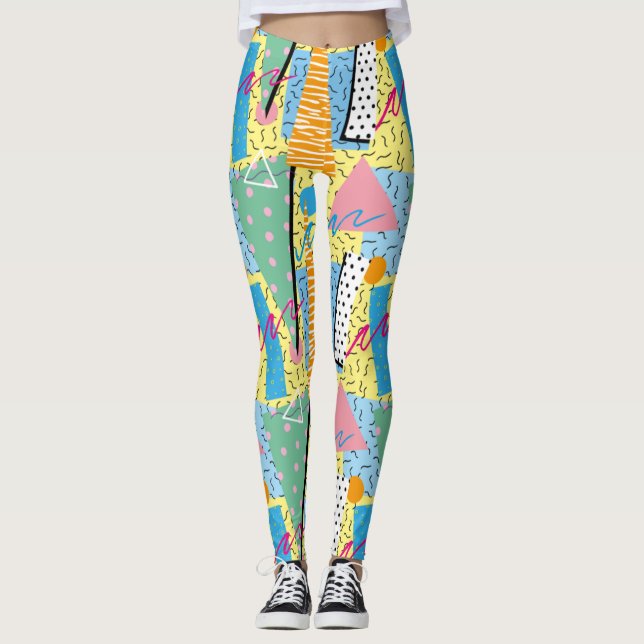 Leggings Yoga do estilo Synthwave/Vaporwave (Frente)