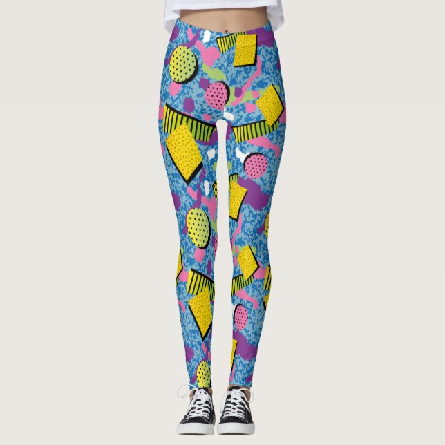 Leggings Yoga do estilo Synthwave/Vaporwave (Frente)