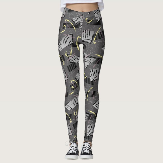 Leggings Yoga do estilo Synthwave/Vaporwave (Frente)