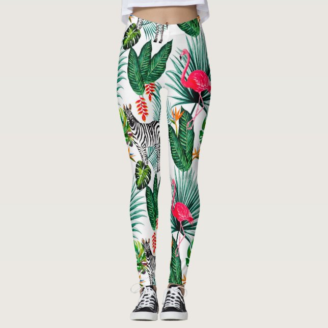 Leggings Zebra e Flamingo (Frente)