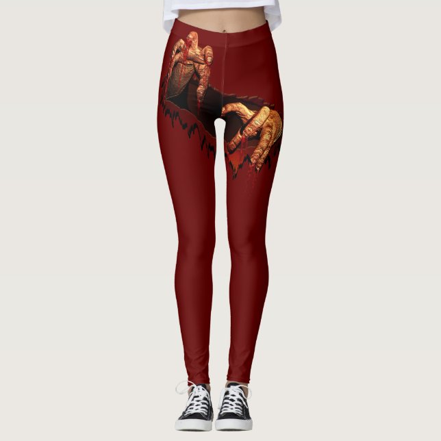 Leggings Zombie assustadoras do Halloween (Frente)
