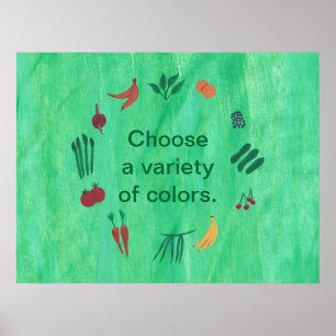 Legumes Frutas Escolha Variedade de Cores Posters