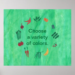 Legumes Frutas Escolha Variedade de Cores Posters