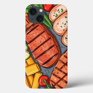 Legumes Grelhados Coloridos e Carnes Magras
