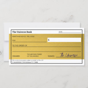 Lei da Atração Cartão Plano de Cheque de Abundânci