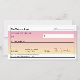 Lei de Atração do Cartão-Plana de Verificação Rosa