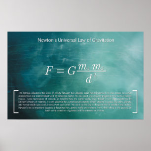 Lei Universal da Gravitação de Newton - Poster