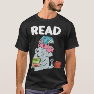 Leia o livro, pombos elefantes, camisa engraçada
