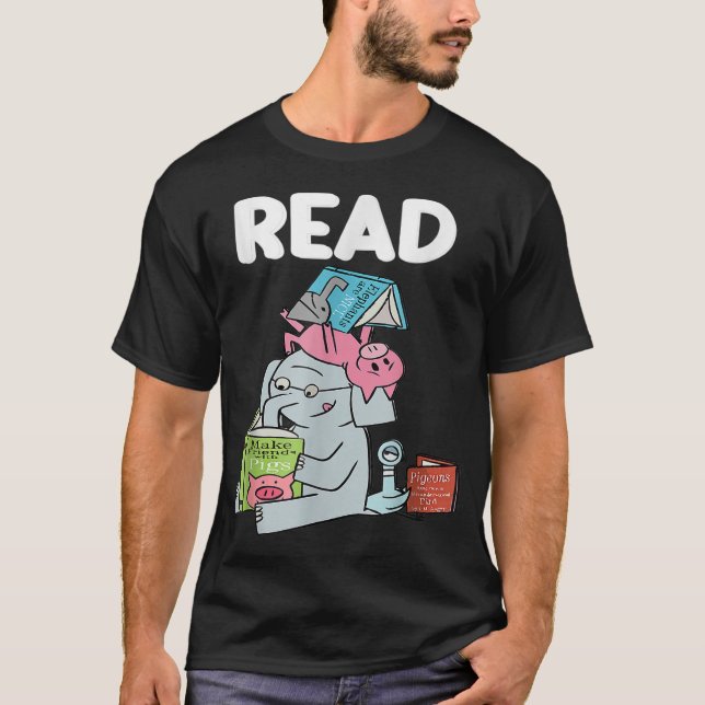 Leia o livro, pombos elefantes, camisa engraçada (Frente)