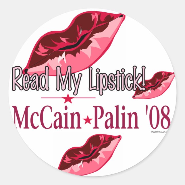 Leia o meu adesivo do Lipstick McCain Palin '08 (Frente)