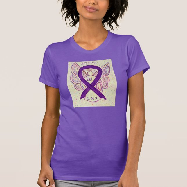 Leiomiosarcoma (LMS) Sensibilização Camisa Anjo Fi (Frente)