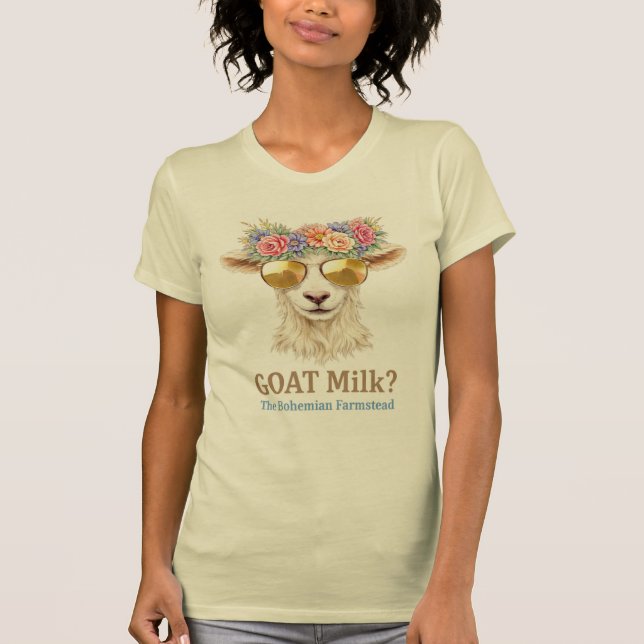 Leite de CABRA? Camiseta Feminina Farmstead (Frente)