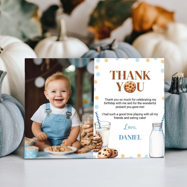 Leite E Cookies Cartões de agradecimentos De Foto  (Criador carregado)
