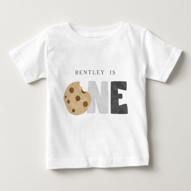 Leite e Cookies Primeiro Aniversário Camiseta do B (Frente)