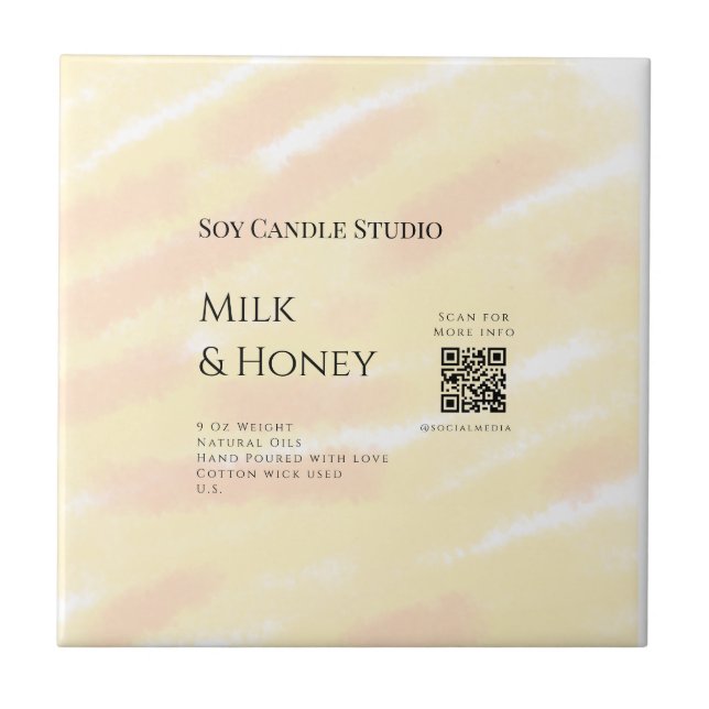 Leite mel soja negócio adicionar q r código tex (Frente)