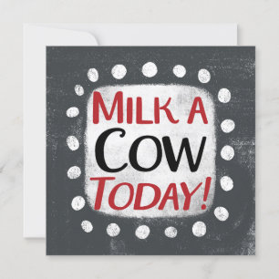 Leite Uma Vaca Hoje Cartão De Saudação