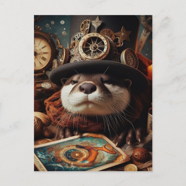 Leitor de Cartão Fantasy Otter Steampunk Tarot (Frente)