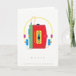 Leitor de cassetes Walkman, cartão de aniversário