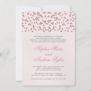 Leitura Cor-de-rosa Confetti Convite para Casament