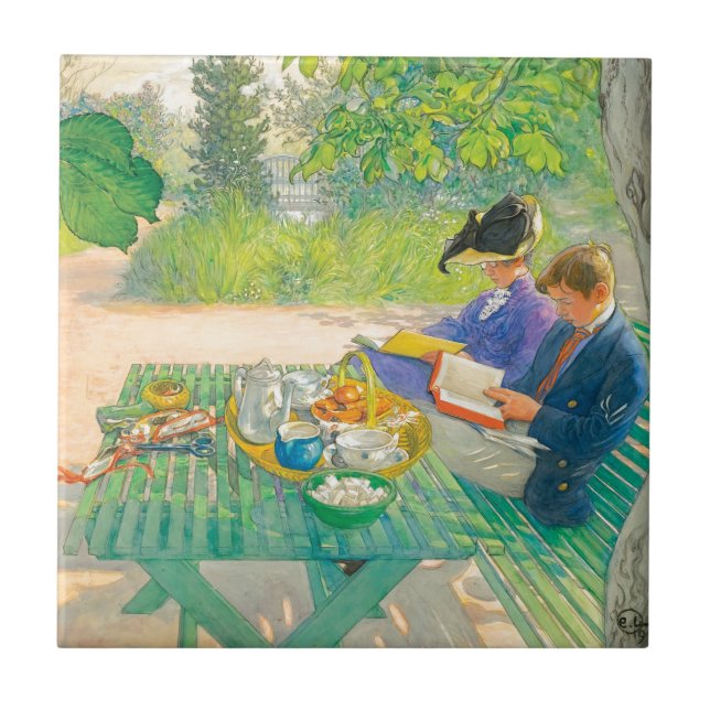 Leitura do feriado por Carl Larsson (Frente)