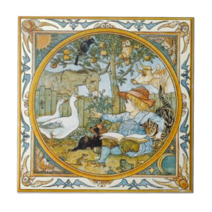 Leitura infantil aos animais Walter Crane Repro
