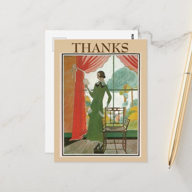 Leitura Vintage, alterar texto do cartão postal (Frente/Verso In Situ)