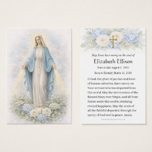Lembrança da Mãe Abençoada no Funeral Católico,