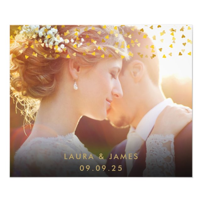 Lembrança de Fotografia de Casamento com Confetes  (Frente)