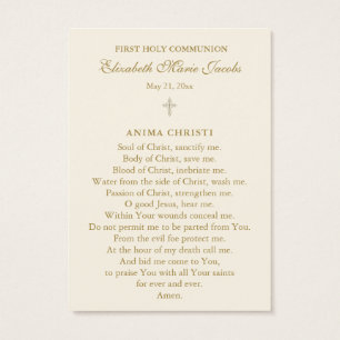 Lembrança: Orador Cartão para a Primeira Comunhão 