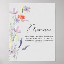 lembranças florais boho com o pôster da noiva